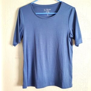 Chico's Teal Blue Womens Size 1 Short Sleeve Top